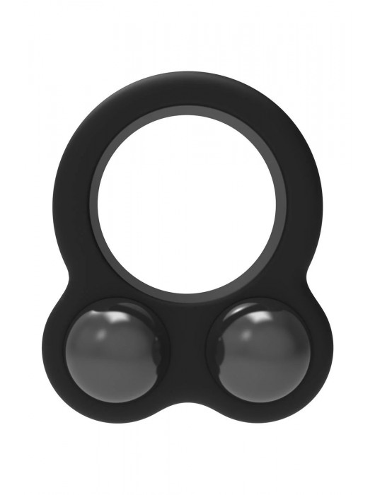 Черное эрекционное кольцо с утяжелителями Cockring Dual Weight - Dream Toys - в Смоленске купить с доставкой