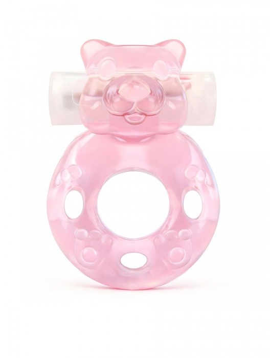 Розовое эрекционное виброкольцо в форме мишки - 1137 - в Смоленске купить с доставкой