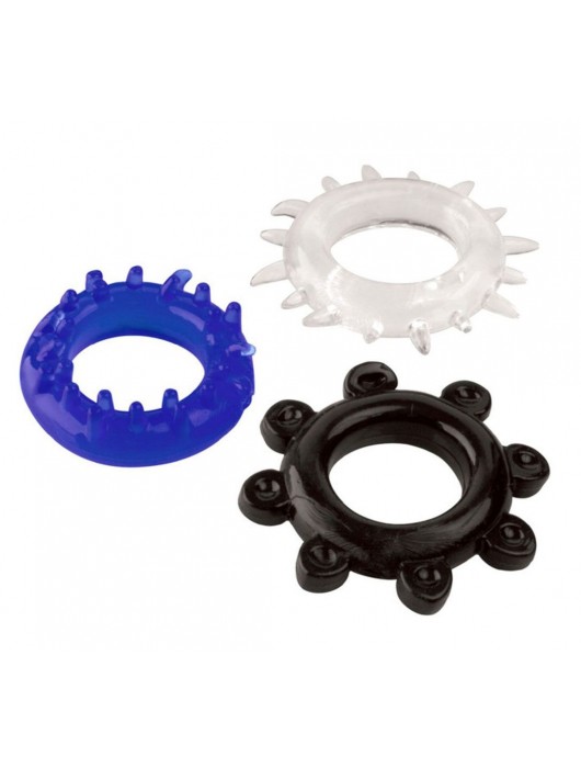 Набор из 3 эрекционных колец разного цвета и рельефа - Boys of Toys - в Смоленске купить с доставкой