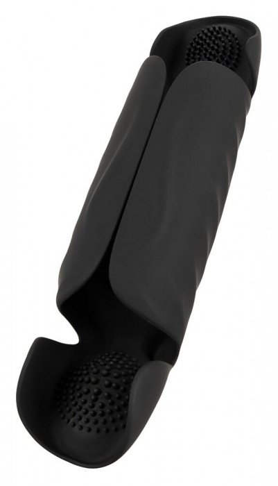 Черный вибромастурбатор с трехточечной стимуляцией Penis Trainer with 3 Point Stimulation - Orion - в Смоленске купить с доставкой