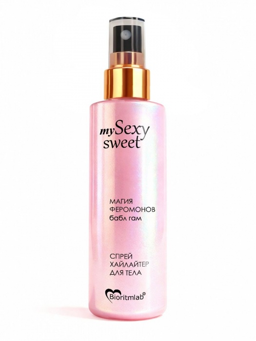 Спрей хайлайтер для тела Sexy Sweet с ароматом бабл-гам, шиммером и феромонами - 200 мл. -  - Магазин феромонов в Смоленске