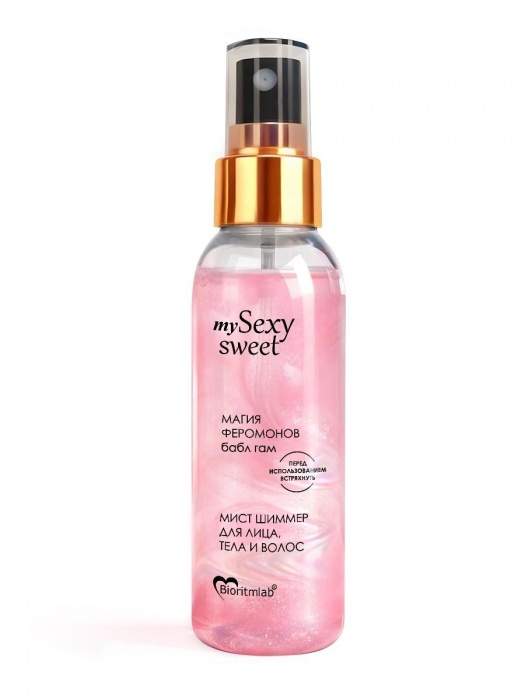 Мист для лица, тела и волос Sexy Sweet с ароматом бабл-гам, шиммером и феромонами - 95 мл. -  - Магазин феромонов в Смоленске