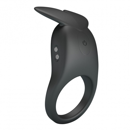 Черное перезаряжаемое виброкольцо Carlton - Baile - в Смоленске купить с доставкой
