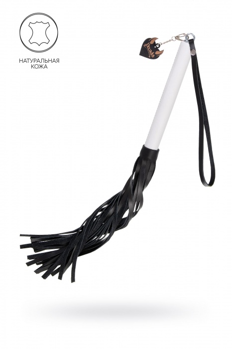 Плеть с белой рукоятью и чёрными хлыстами - 50 см. - Pecado - купить с доставкой в Смоленске