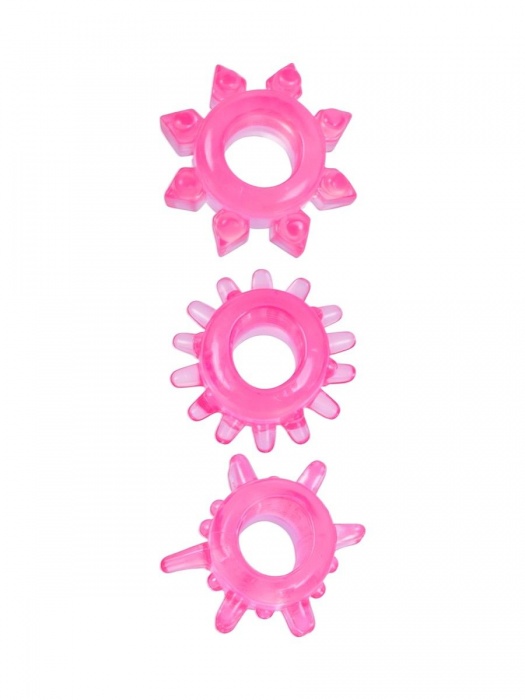 Комплект из трех розовых эрекционных колец - Erowoman-Eroman - в Смоленске купить с доставкой