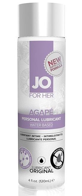 Женский лубрикант на водной основе JO AGAPE LUBRICANT ORIGINAL - 120 мл. - System JO - купить с доставкой в Смоленске