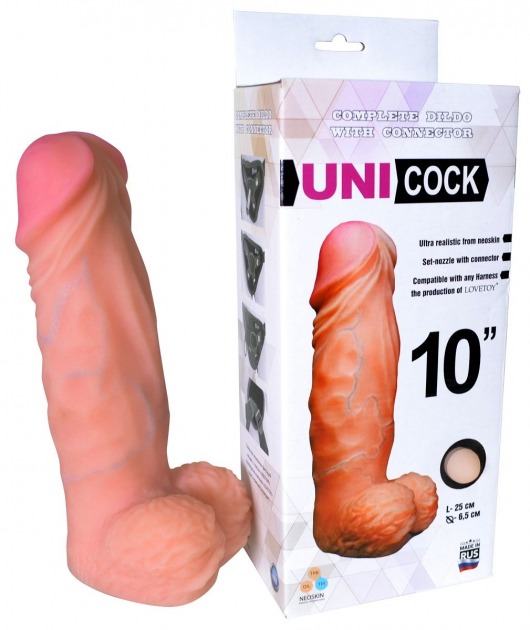 Фаллическая насадка Харнесс UNICOCK 10  - 25 см. - LOVETOY (А-Полимер) - купить с доставкой в Смоленске