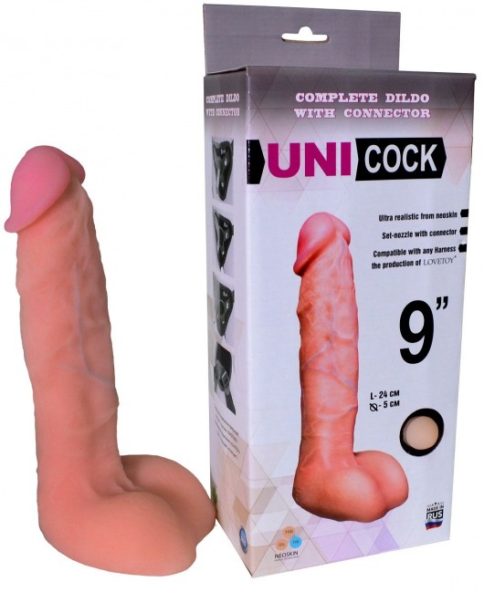 Фаллическая насадка Харнесс UNICOCK 9  - 24 см. - LOVETOY (А-Полимер) - купить с доставкой в Смоленске