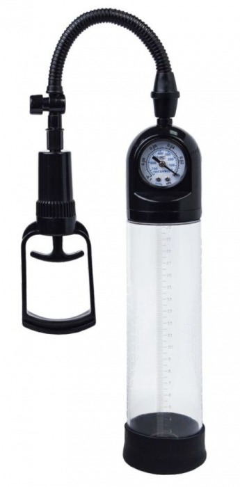 Чёрная вакуумная помпа A-toys с манометром и прозрачной колбой - A-toys - в Смоленске купить с доставкой