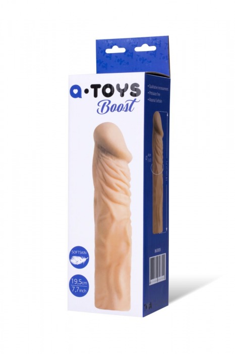 Насадка с ярко выраженной головкой и рельефным стволом - 19 см. - A-toys - в Смоленске купить с доставкой