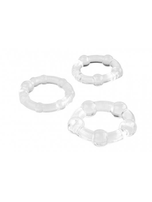 Набор из 3 прозрачных эрекционных колец с разным рельефом - A-toys - в Смоленске купить с доставкой