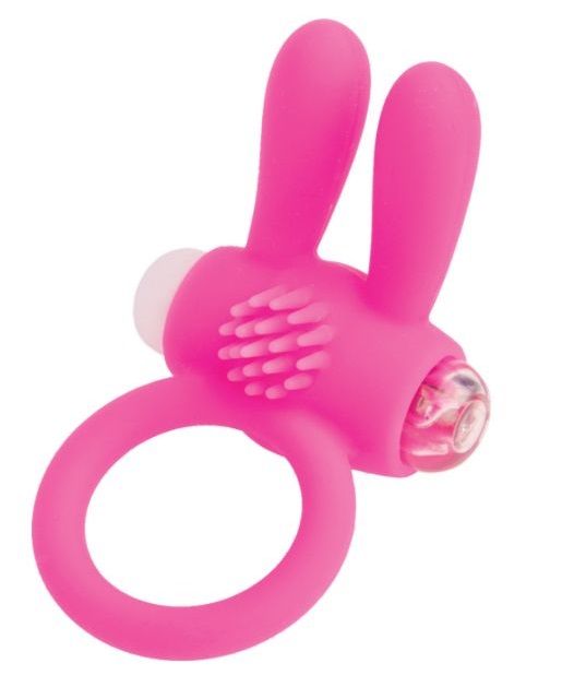 Розовое эрекционное виброкольцо A-toys с ушками - A-toys - в Смоленске купить с доставкой