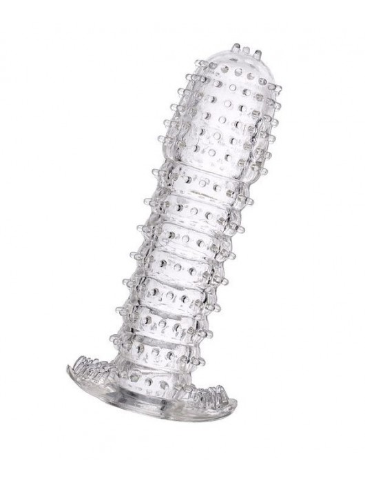 Гелевая прозрачная насадка c шипами - 12 см. - Toyfa Basic - в Смоленске купить с доставкой