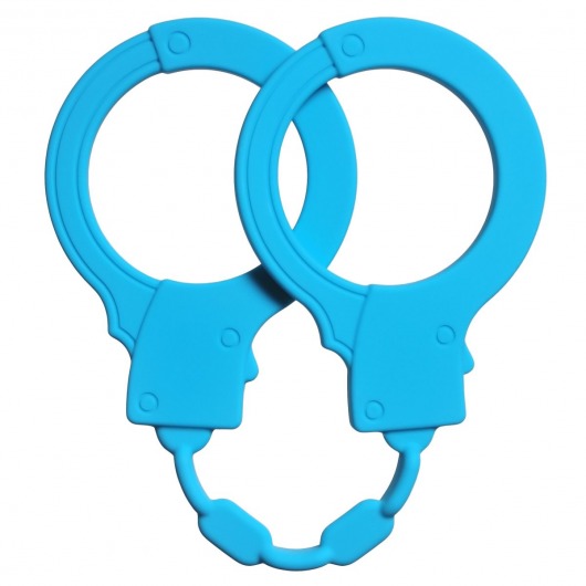 Голубые силиконовые наручники Stretchy Cuffs Turquoise - Lola Games - купить с доставкой в Смоленске