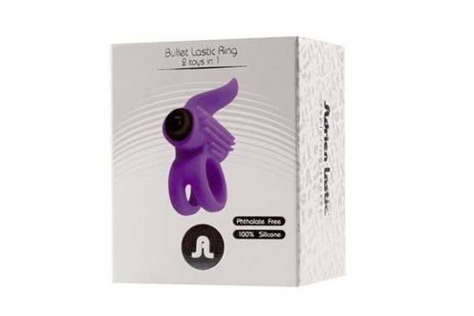 Эрекционное кольцо с подхватом мошонки и стимуляцией клитора Bullet Lastic Ring - Adrien Lastic - в Смоленске купить с доставкой