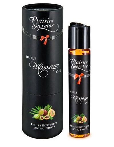 Массажное масло с ароматом экзотических фруктов Huile de Massage Gourmande Fruits Exotiques - 59 мл. - Plaisir Secret - купить с доставкой в Смоленске