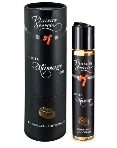 Массажное масло с ароматом шоколада Huile de Massage Gourmande Chocolat - 59 мл. - Plaisir Secret - купить с доставкой в Смоленске
