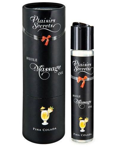 Массажное масло с ароматом пина колады Huile de Massage Gourmande Pina Colada - 59 мл. - Plaisir Secret - купить с доставкой в Смоленске
