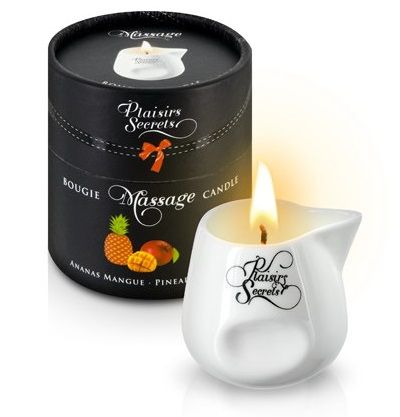 Массажная свеча с ароматом манго и ананаса Bougie de Massage Ananas Mangue - 80 мл. - Plaisir Secret - купить с доставкой в Смоленске