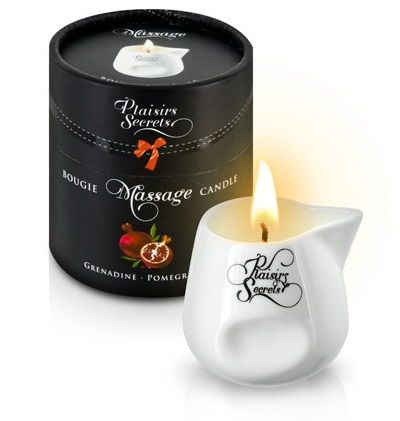Массажная свеча с ароматом граната Bougie de Massage Gourmande Grenadine - 80 мл. - Plaisir Secret - купить с доставкой в Смоленске