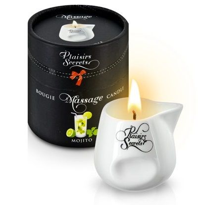 Массажная свеча с ароматом мохито Bougie de Massage Mojito - 80 мл. - Plaisir Secret - купить с доставкой в Смоленске