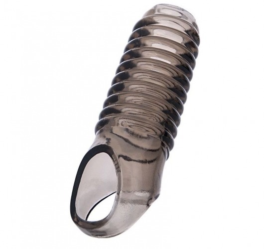 Дымчатая насадка с рёбрышками и подхватом мошонки ToyFa XLover - 12,5 см. - ToyFa - в Смоленске купить с доставкой
