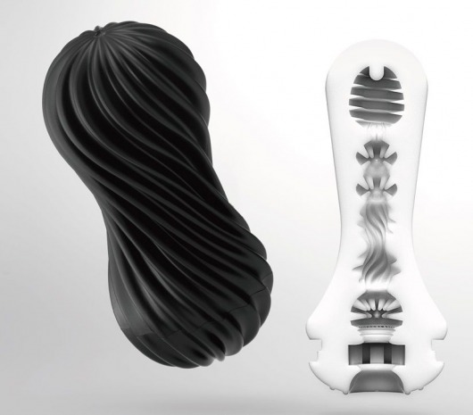 Мастурбатор FLEX Rocky Black с плотным рельефом - Tenga - в Смоленске купить с доставкой