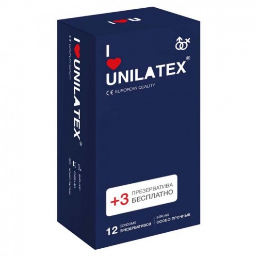 Ультрапрочные презервативы Unilatex Extra Strong - 12 шт. + 3 шт. в подарок - Unilatex - купить с доставкой в Смоленске