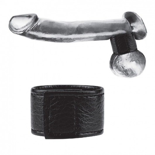 Чёрная утяжка на мошонку 1  Velcro Ball Stretcher - BlueLine - купить с доставкой в Смоленске