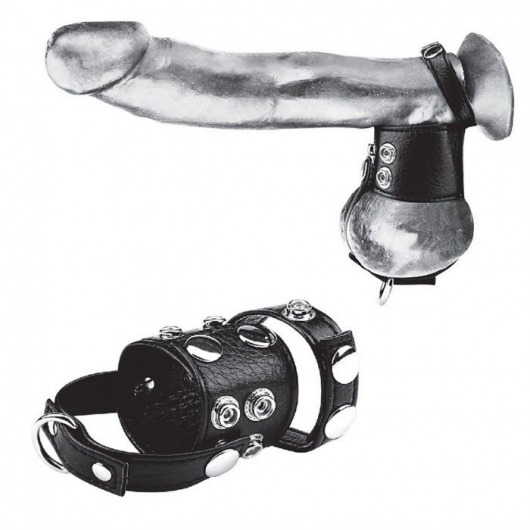 Утяжка на пенис и мошонку Cock Ring With 1.5  Ball Stretcher And Optional Weight Ring - BlueLine - купить с доставкой в Смоленске