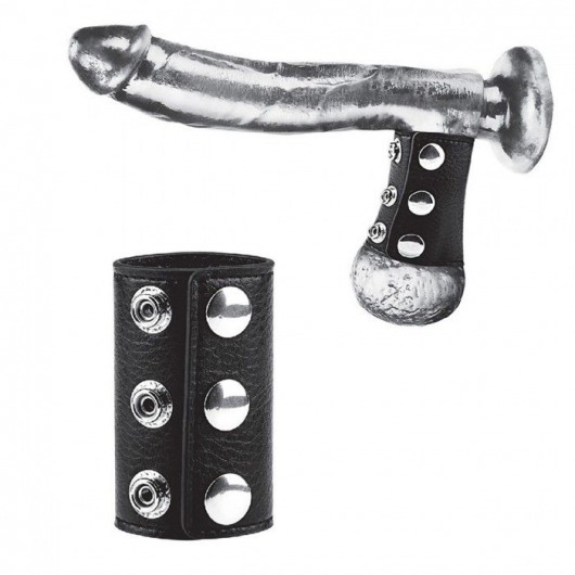 Чёрная утяжка на кнопках 100% PVC STRAP WITH METAL SNAP - BlueLine - купить с доставкой в Смоленске