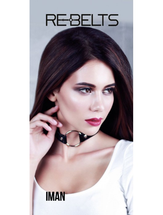 Чёрный чокер-кляп Iman Black - Rebelts - купить с доставкой в Смоленске