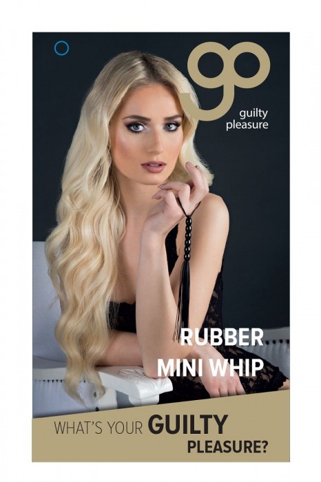 Чёрная мини-плеть из резины Rubber Mini Whip - 22 см. - Blush Novelties - купить с доставкой в Смоленске