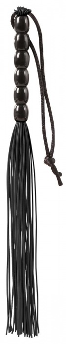 Чёрная мини-плеть из резины Rubber Mini Whip - 22 см. - Blush Novelties - купить с доставкой в Смоленске