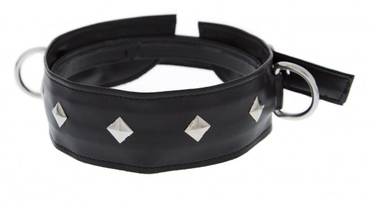 Полиуретановый ошейник с пуклями и D-кольцами Collar with Studs - Blush Novelties - купить с доставкой в Смоленске