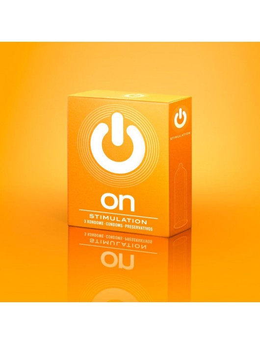 Презервативы ON) Stimulation с точками - 3 шт. - ON) - купить с доставкой в Смоленске
