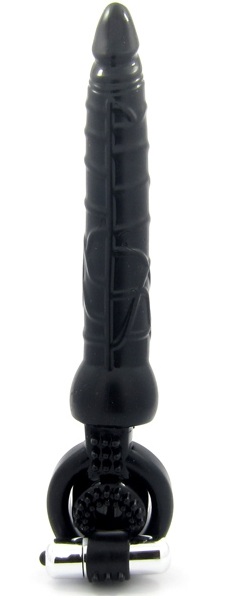 Черная вибронасадка с анальным стимулятором - ToyFa - в Смоленске купить с доставкой