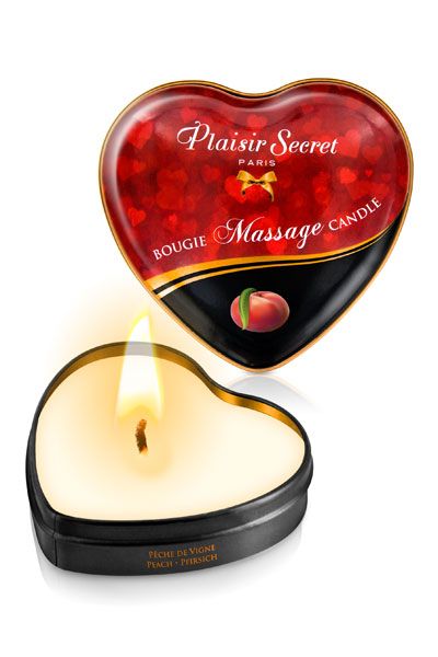 Массажная свеча с ароматом персика Bougie Massage Candle - 35 мл. - Plaisir Secret - купить с доставкой в Смоленске