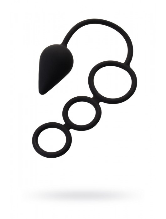 Тройное эрекционное кольцо с анальным хвостом Drop M-size - Erotist Adult Toys - в Смоленске купить с доставкой