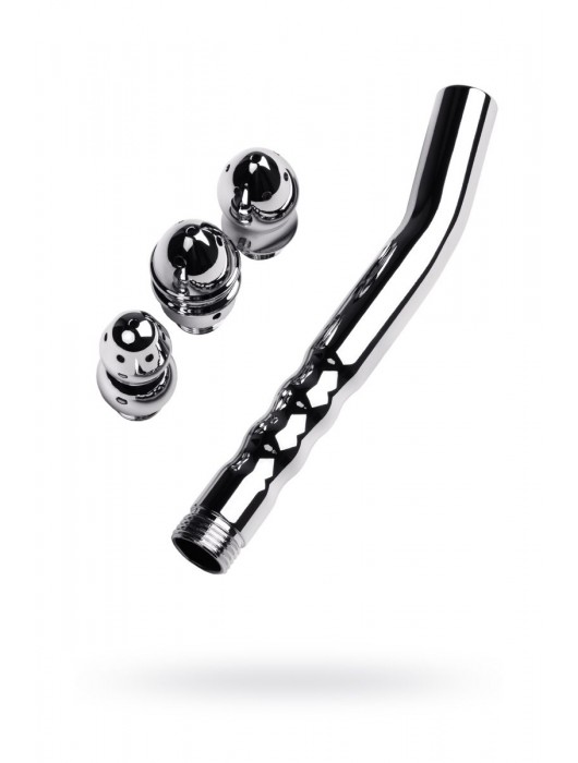 Металлический анальный душ с тремя насадками - ToyFa - купить с доставкой в Смоленске