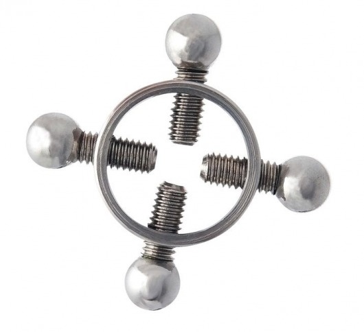 Серебристые зажимы для сосков на винтах - ToyFa - купить с доставкой в Смоленске