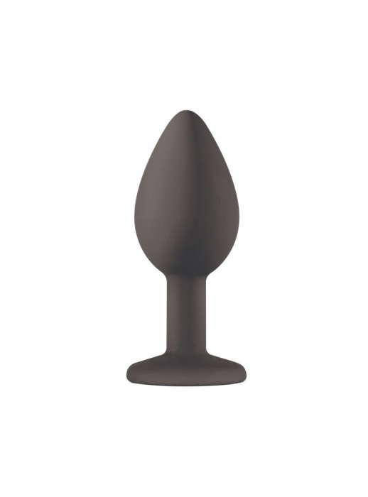 Чёрная анальная пробка Emotions Cutie Small с прозрачным кристаллом - 7,5 см. - Lola Games - купить с доставкой в Смоленске