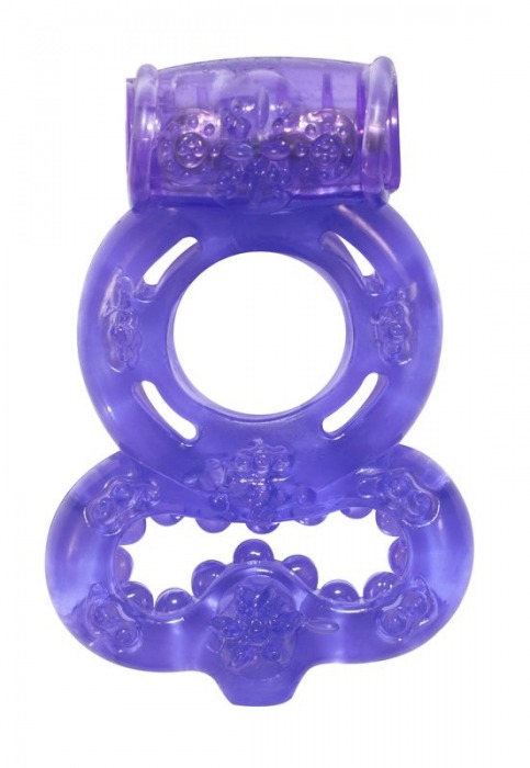 Фиолетовое эрекционное кольцо Rings Treadle с подхватом - Lola Games - в Смоленске купить с доставкой