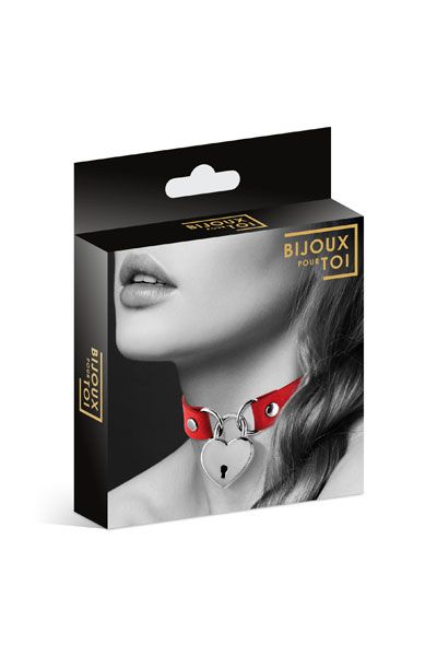 Красный чокер с замком в форме сердца - Bijoux Pour Toi - купить с доставкой в Смоленске