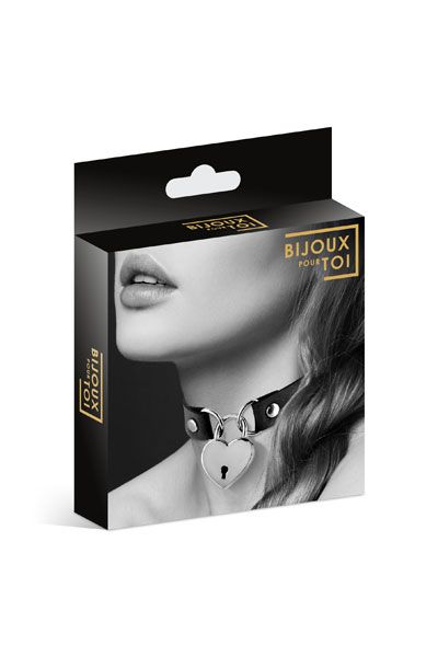 Черный чокер с замком в форме сердца - Bijoux Pour Toi - купить с доставкой в Смоленске