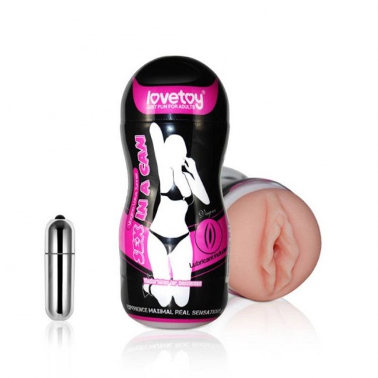 Мастурбатор-вагина Sex In A Can Vibra Vagina Tunnel - Lovetoy - в Смоленске купить с доставкой