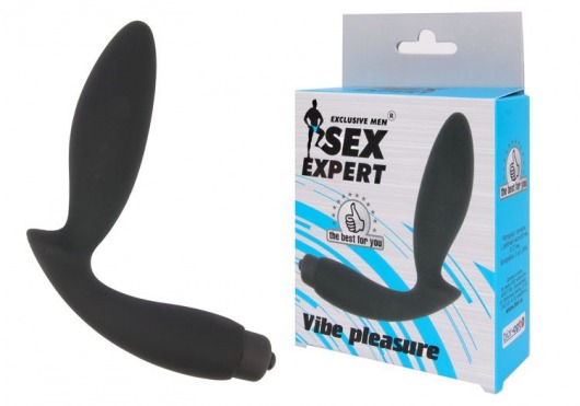 Чёрный вибростимулятор простаты Sex Expert Vibe Pleasure - Sex Expert - в Смоленске купить с доставкой