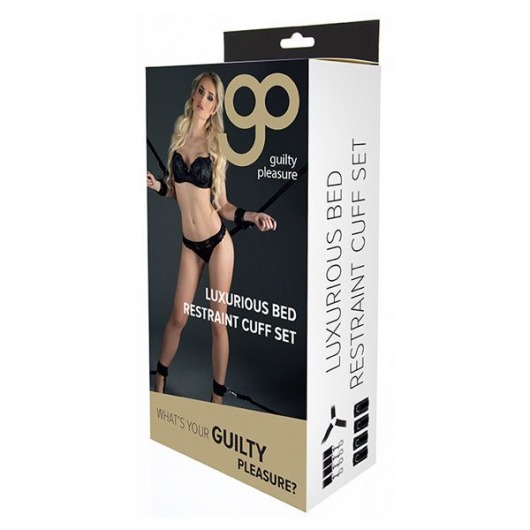 Комплект наручников и поножей LUXURIOUS BED RESTRAINT CUFF SET - Blush Novelties - купить с доставкой в Смоленске