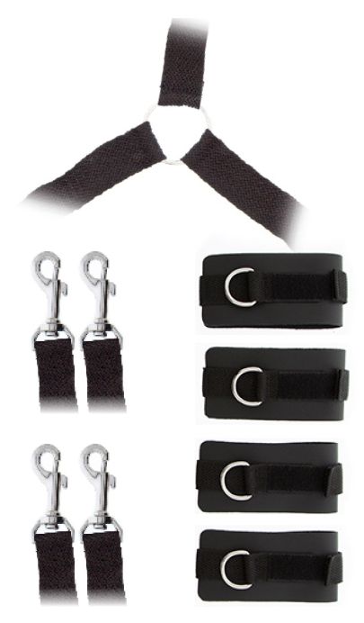 Комплект наручников и поножей LUXURIOUS BED RESTRAINT CUFF SET - Blush Novelties - купить с доставкой в Смоленске