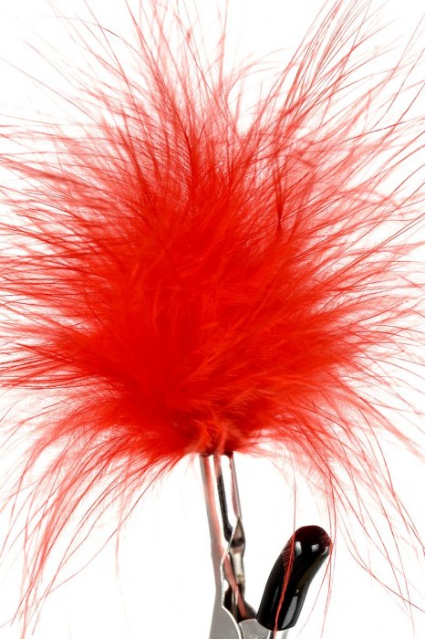 Зажимы для сосков с красным пухом Theatre - ToyFa - купить с доставкой в Смоленске